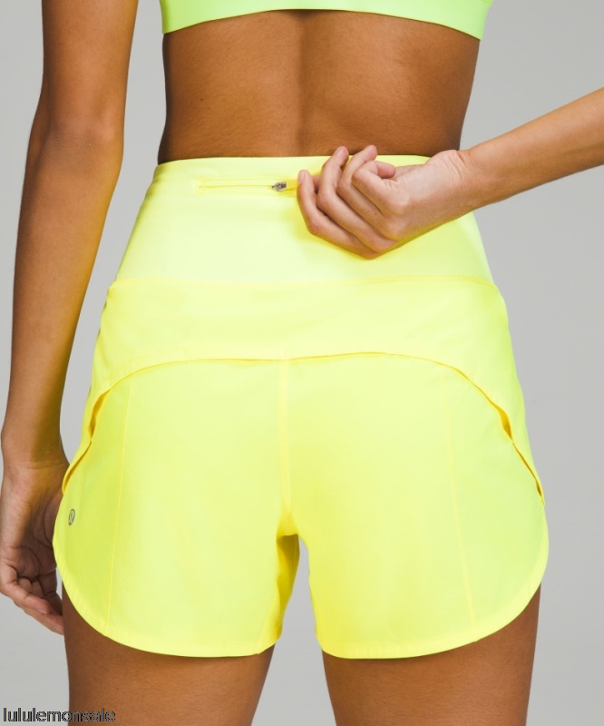 Lululemon Damen DELULU371 | Highlight Gelb Beschleunigen Hochhaus Gefüttert Kurz 4